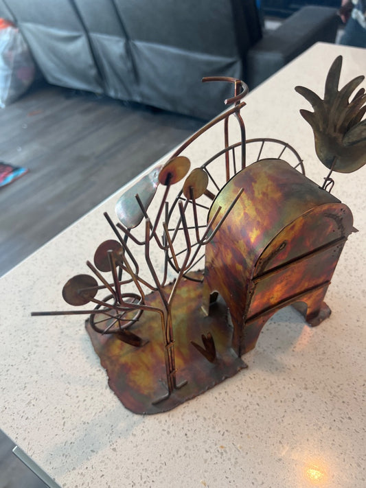 Vintage mid-century brass sculpture