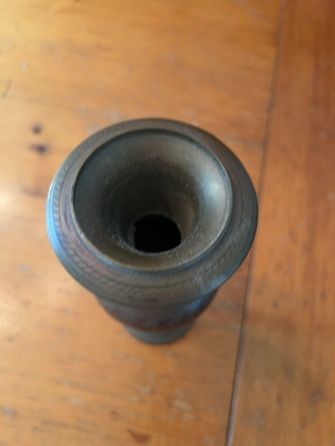 Vintage India Brass Handcrafted Flower Vase - 8"