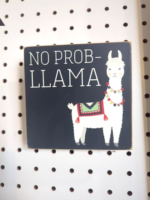 #10 NO PROB LLAMA WOOD BLOCK DECOR