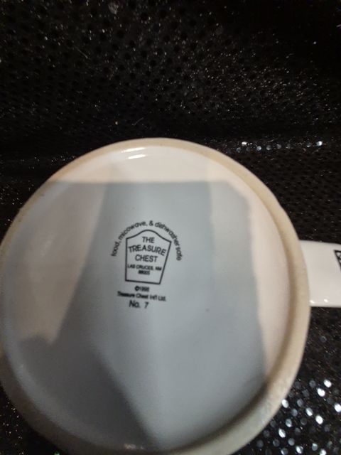 Black & White Geometric Pattern The Treasure Chest Coffee Mug, 3"