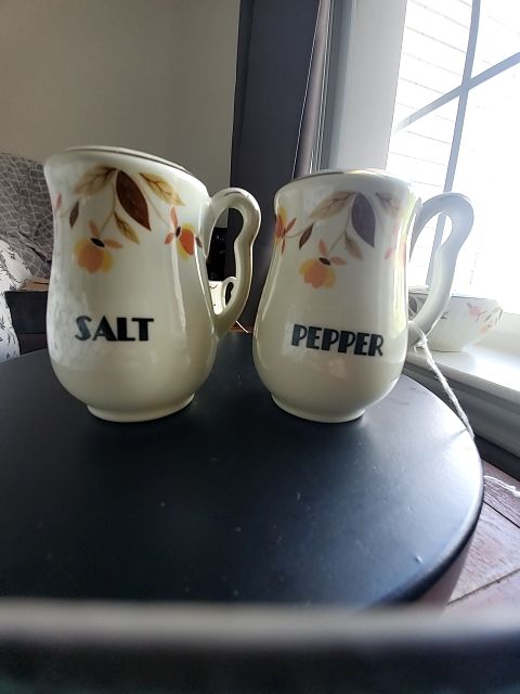 Autumn leaf Halls superior china Salt and pepper