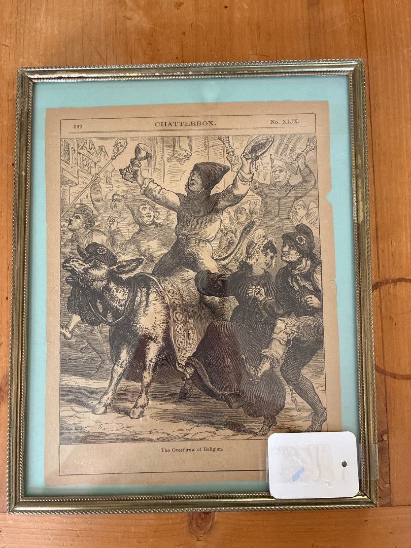 Vintage framed Victorian children’s magazine page