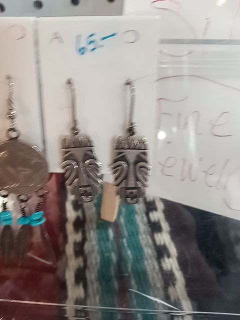 Sterling silver totem NA earrings