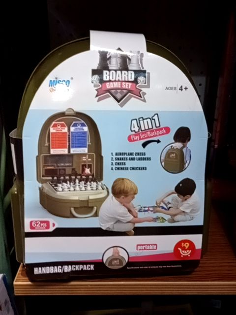 Misco toys 4 in 1 board game set bag/backpack
