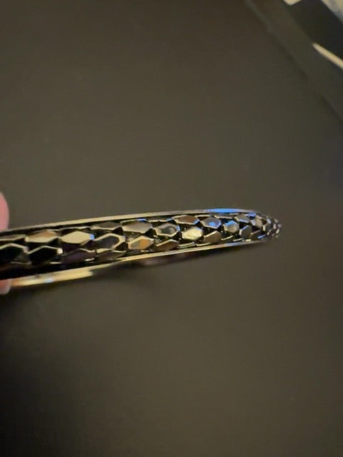 Gun metal snakeskin design bangle