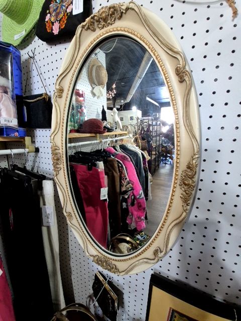 Vintage Mirror Cream and Gold