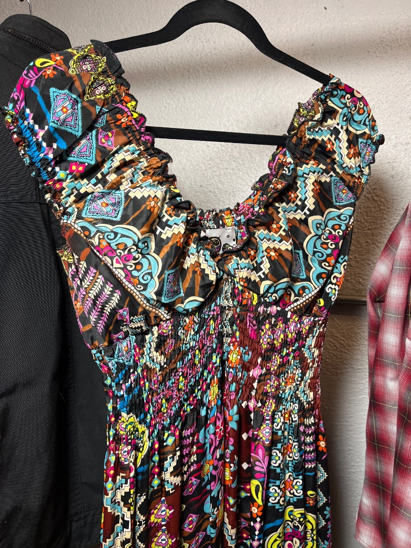 Unique Colorful Maxi Dress, M