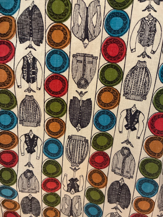Vintage novelty print button up, L