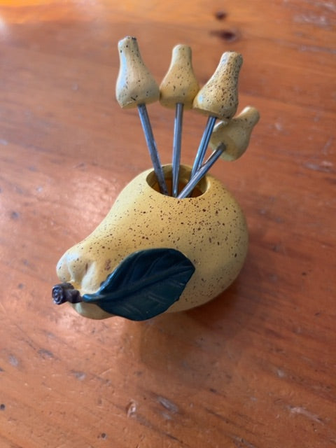 Vintage Pear Cocktail Pick Holder