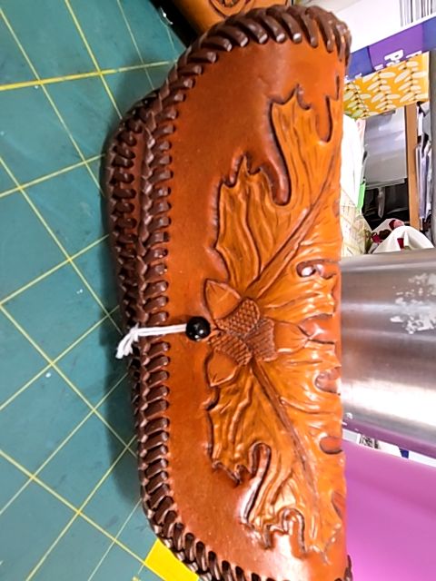 Leather tooled glasses case