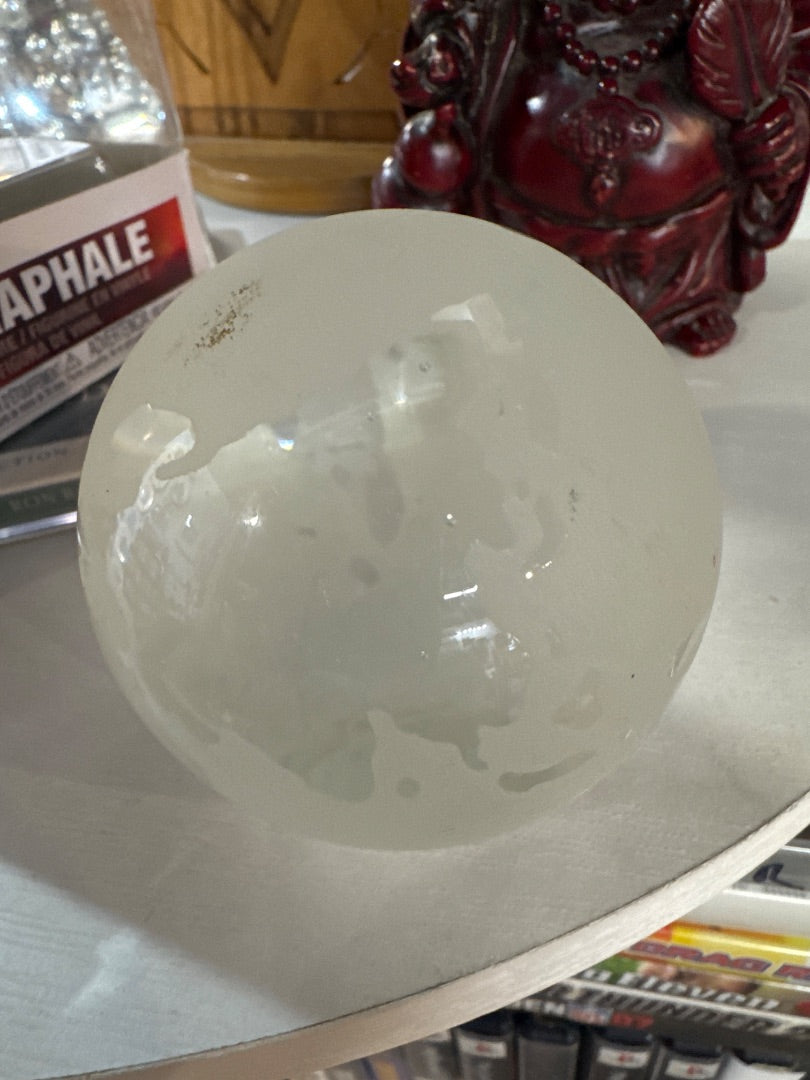 Etched glass globe