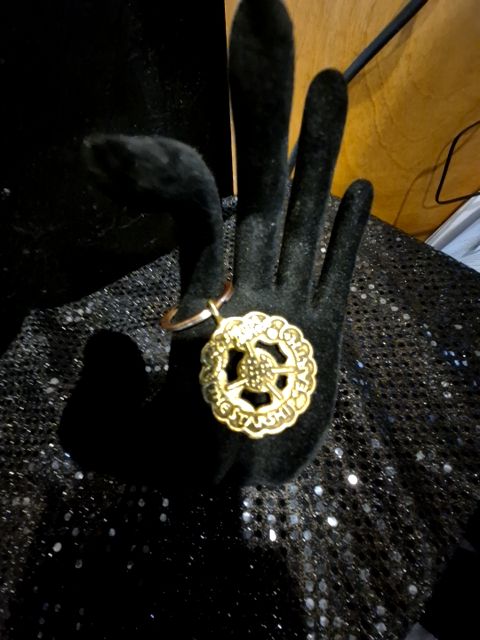 Goldtone "Starship Earth" Keychain, 1.5"