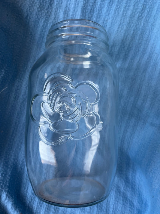 Vintage Bougs floral mason jar