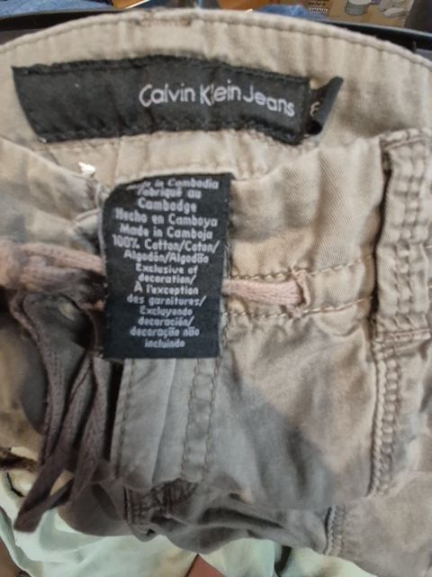 Olive Calvin Klein Cargo Shorts, 6