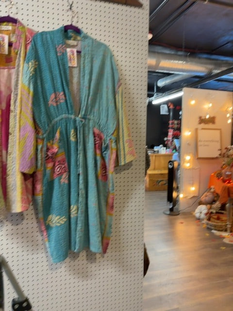 Kantha Robe/Coat Long with Waist Tie