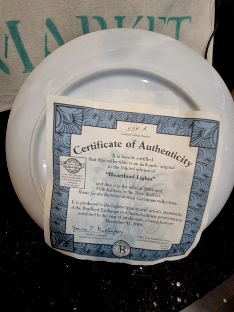 Silver Border Terry Redlin "Heartland Lights" Home for the Holidays Collection Plate, 9.25"