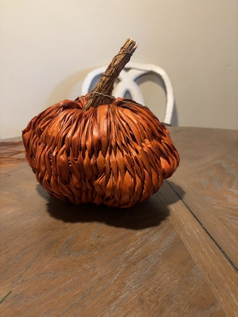 Orange Harvest Large Raffia Pumpkin