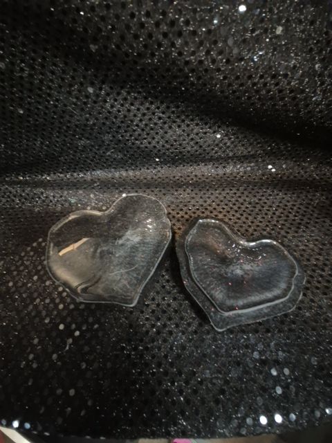 Black w/Red Rose Hand Made Heart Shaped Resin Trinket Box, 4" × 3.5" × 2"
