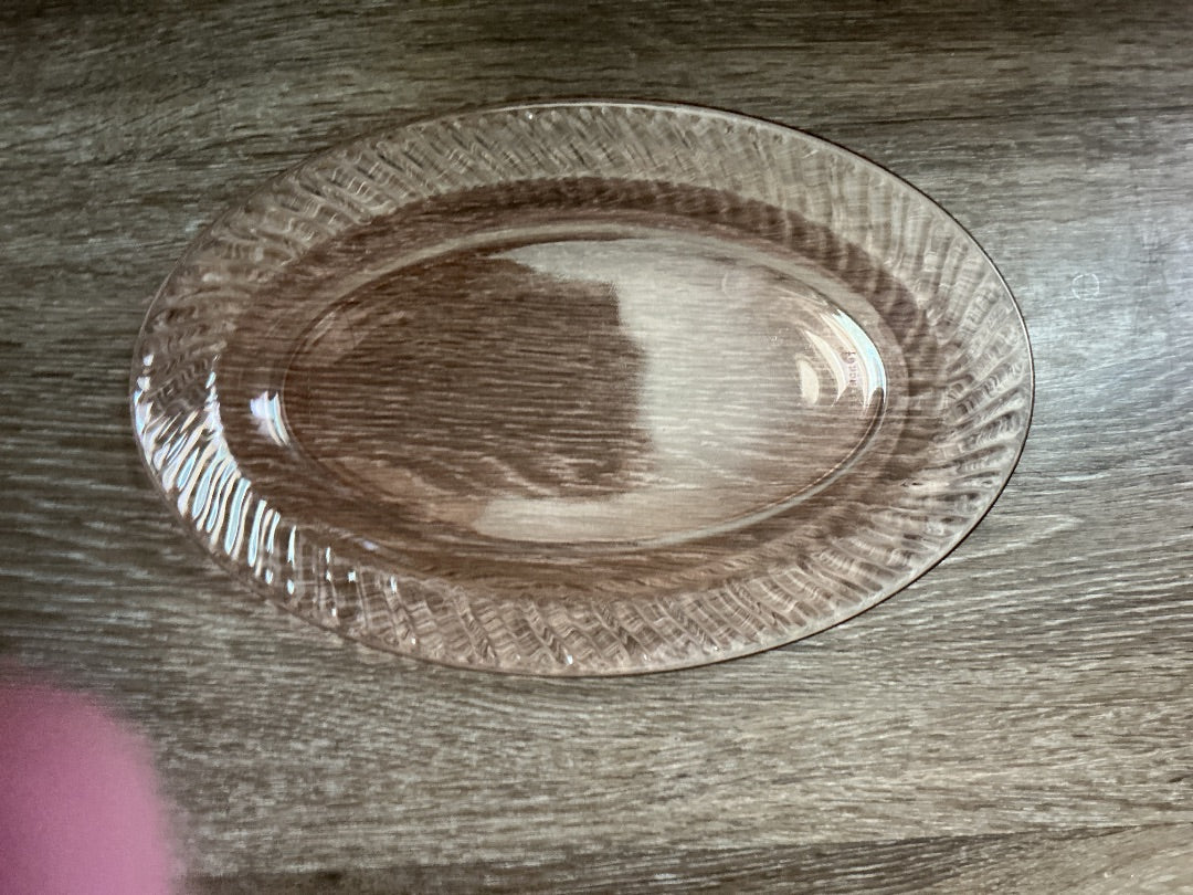 Pink Arcoroc France Rosaline Oval Server, 14