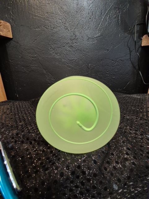 Lime Green Swirl '70's Vase, 3" × 10"