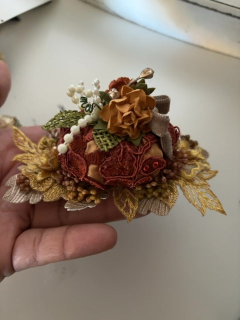 Gold/copper MysticalCreationsByMaira Pumpkin hairclip