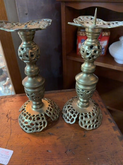 Brass Pair Brass candleholders