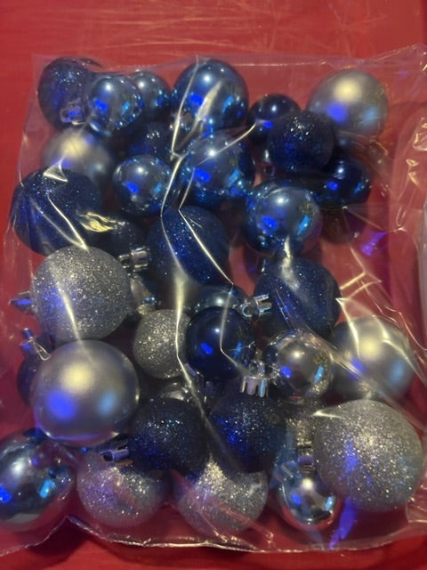 Blue/silver Bag mini ornaments
