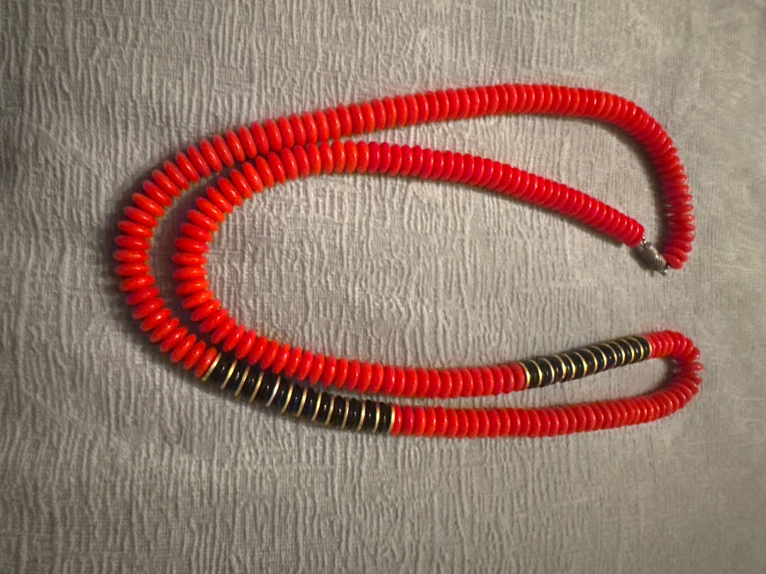 Rondel Red&Black Necklace