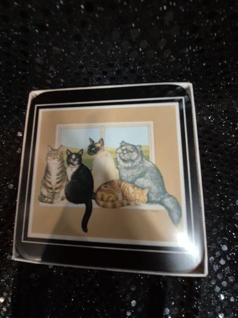 Royal Table "sitting pretty" Cork-backed 6 pc. coaster set