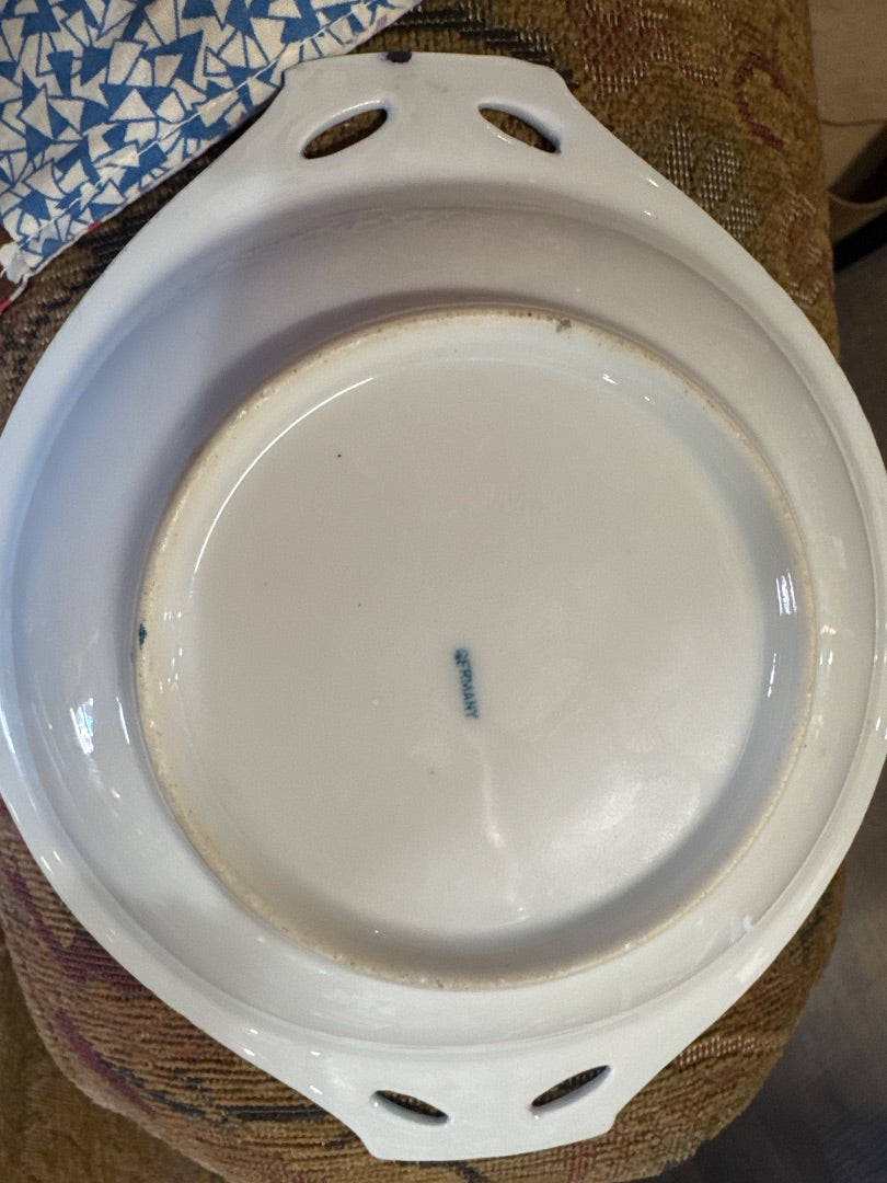 Pastel Blue Germany Floral Trinket Dish