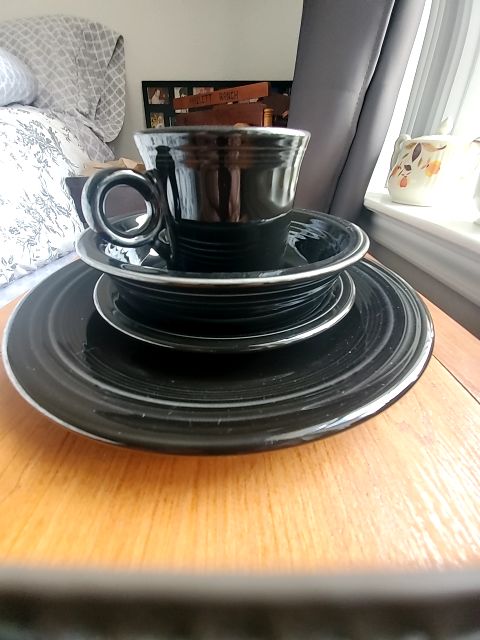 Black Fiestaware 4 piece place setting