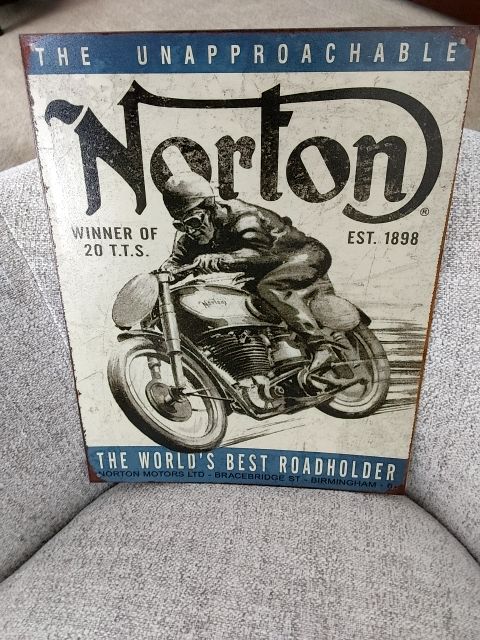 Motorcycle sign, 12" × 18"