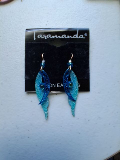 Teal Taramanda Ear rings