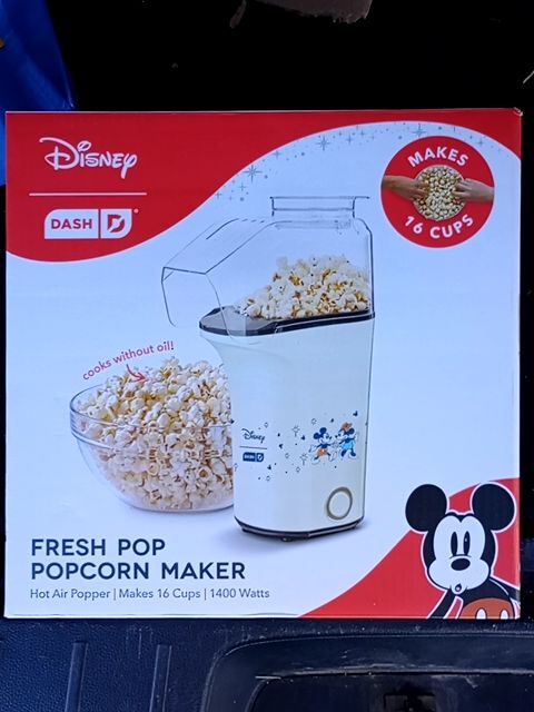 White Dash Disney NIB popcorn maker