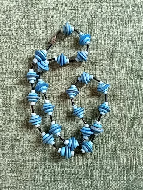 Blue Coconut bead necklace