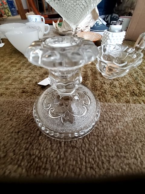 Indiana glass sandwich pattern candle stick