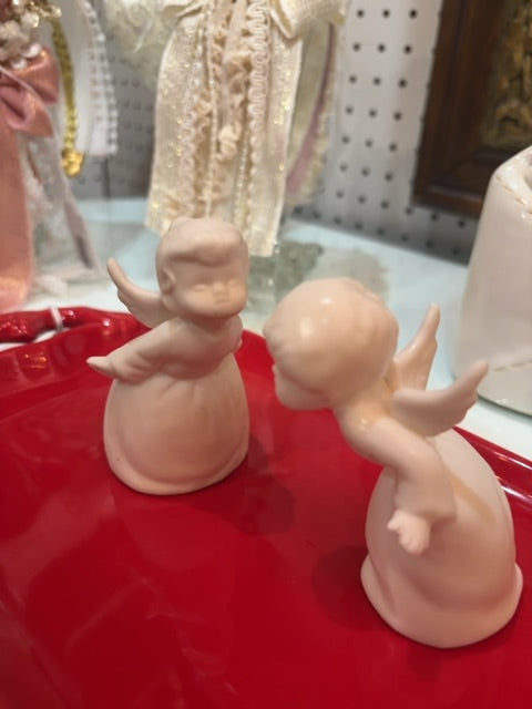 Schmid Bros Kissing Angel Couple Porcelain Figurines