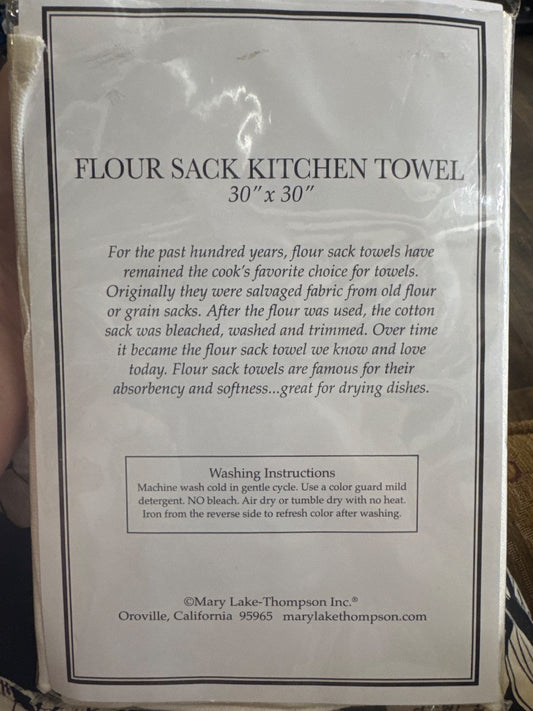 Flour Sack Kitchen Towel Mary Lake-Thompson Inc “I Cook With Wine…” Towel