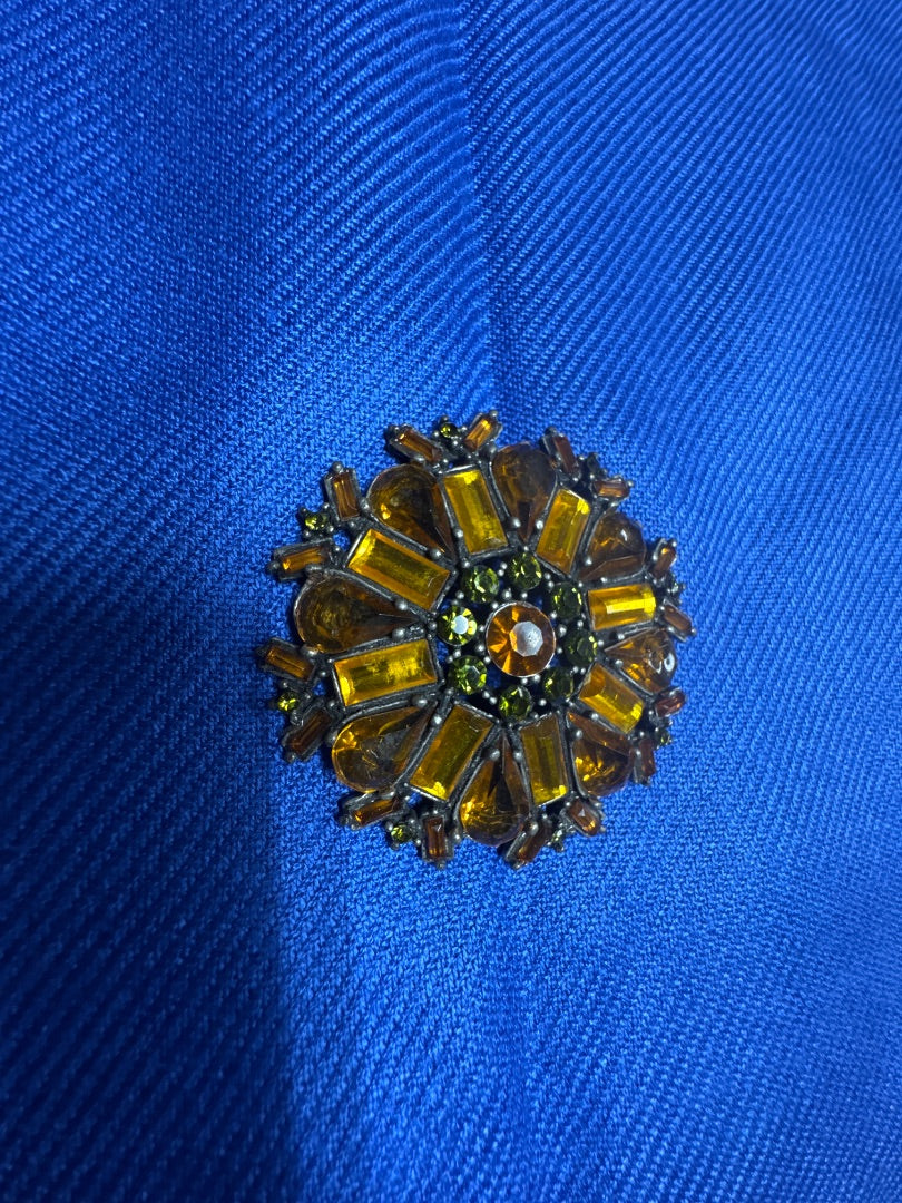 Amber Snowflake Broach