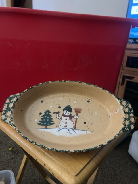 Snowman baking dish