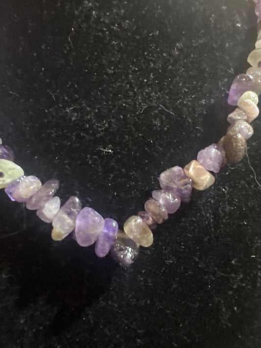 Amethyst chip and sterling necklace