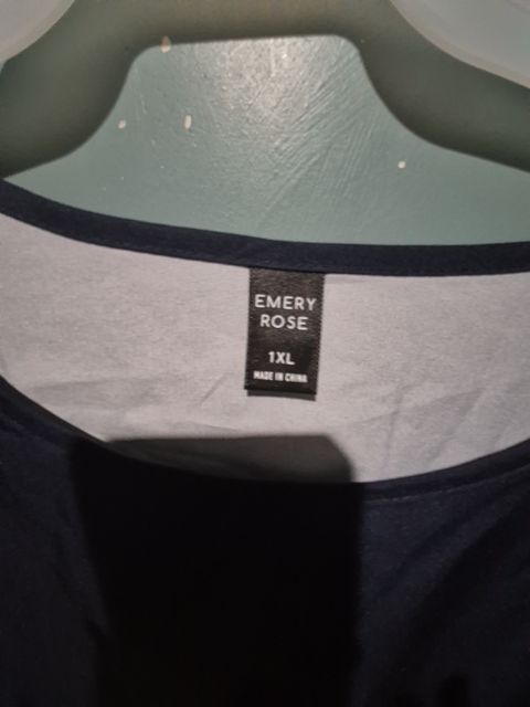 Blue Emery Rose 3/4 Sleeve Shirt, 1XL