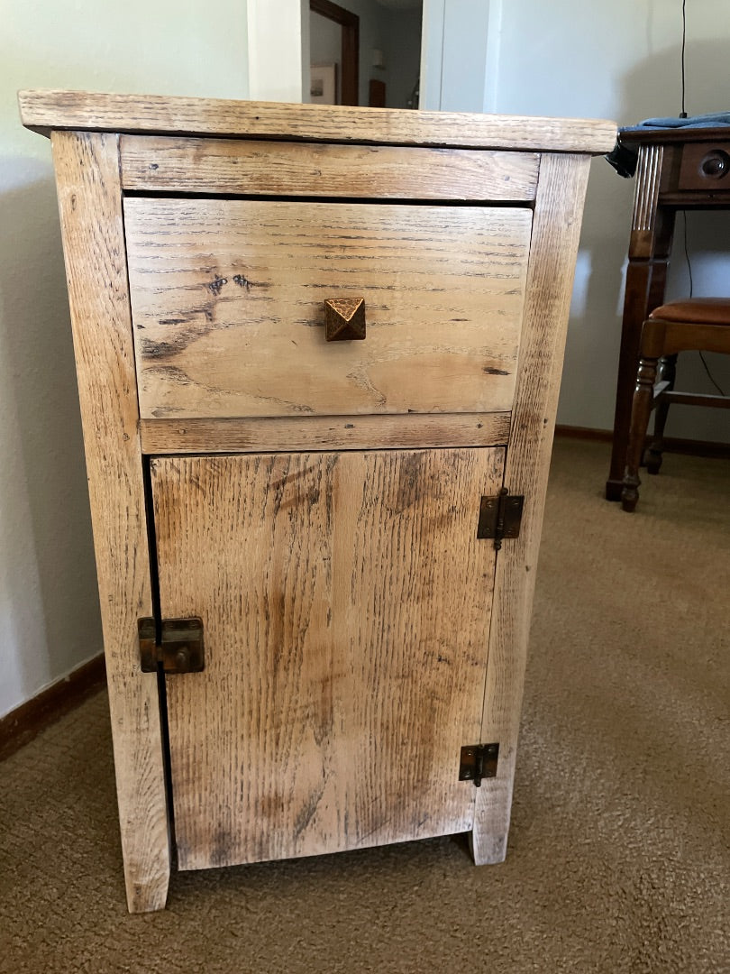 Natural with whitewashing Rustic cabinet