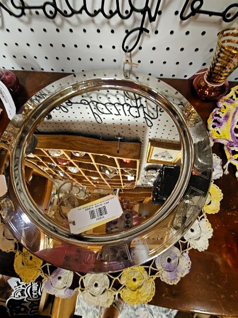 silver  Stainless Serving Tray With Various Cocktail Names
