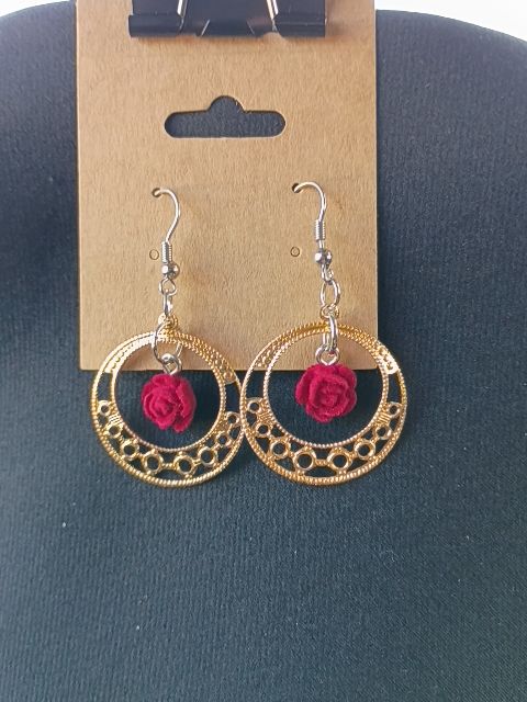 Silver and Gold Designs by Raven Dangle Hook Earings