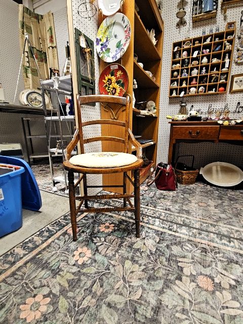 Antique Needlepoint chair LR