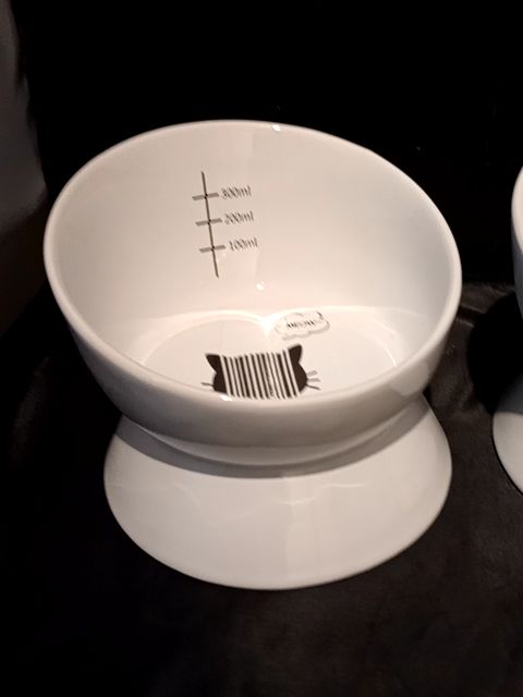 Meow measured cat dish