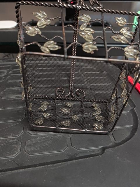 Wire Basket w/Beading, 7.5" Square x 10"