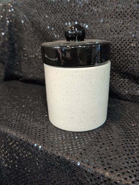 White Canister w/ Black Lid