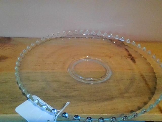 Glass Vintage clear hobnob platter, 12.5" Diameter